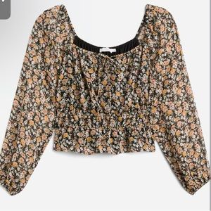 Long sleeve floral blouse